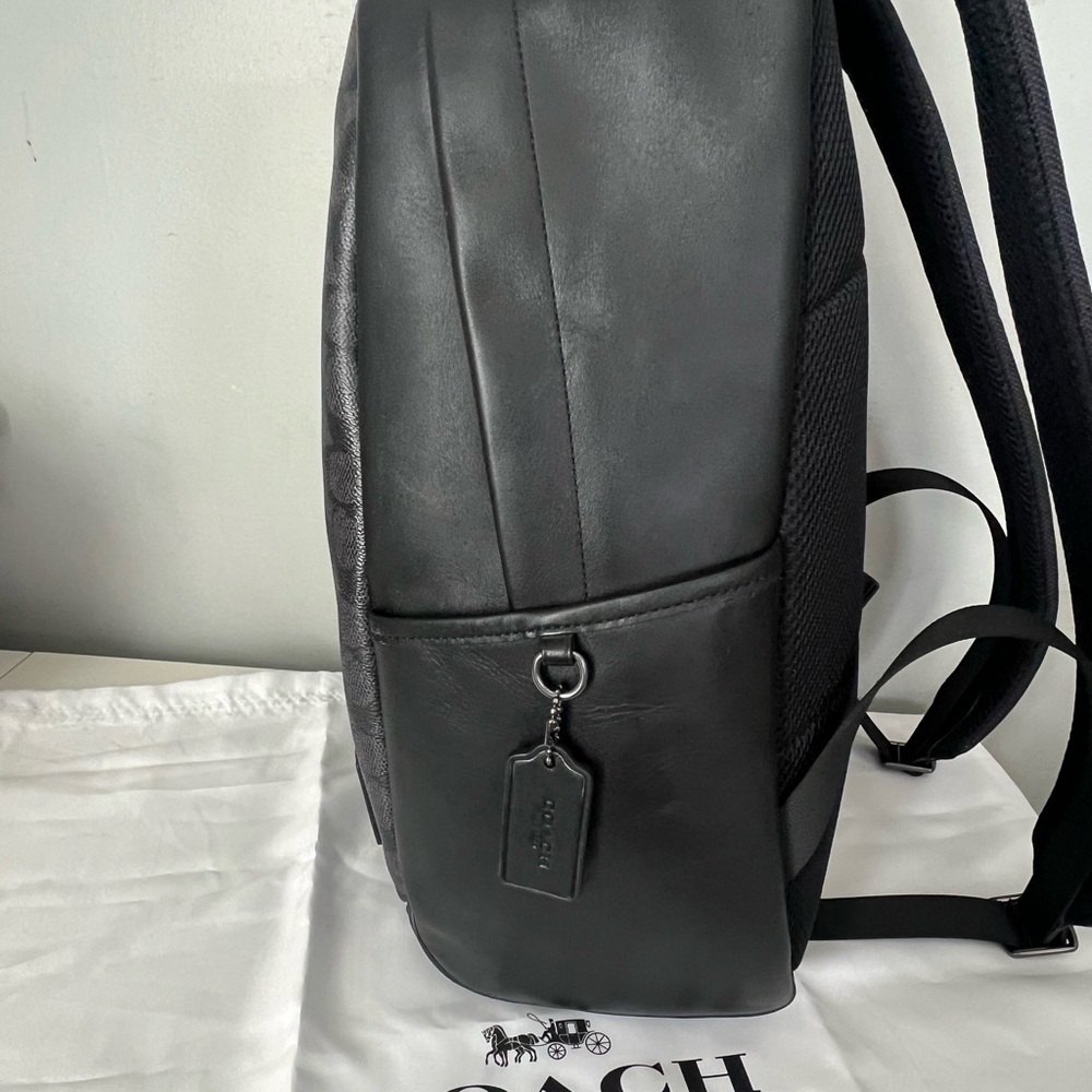 Coach Signature Black and Gray Men's Backpack - Picture 7 of 15
